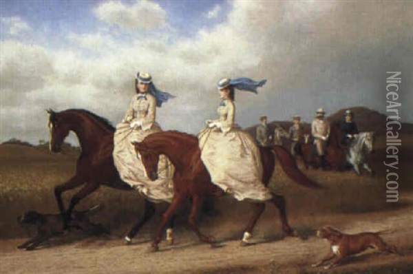 The Riding Party Oil Painting - Carl Henrik Bogh