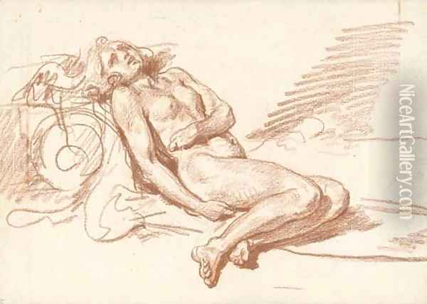 A reclining female nude 2 Oil Painting - Jean Baptiste Greuze