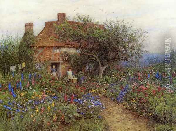 A Cottage near Brook, Witley, Surrey Oil Painting - Helen Mary Elizabeth Allingham