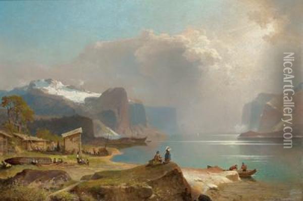 Fiordi Norvegesi Oil Painting - Franz Richard Unterberger