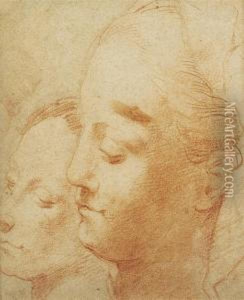 Studies Of A Female Head Oil Painting - Francesco Morandini da Poppi