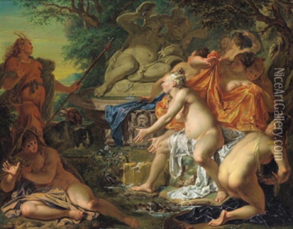 Diana Und Actaeon Oil Painting - Jacob Ignatius Roore