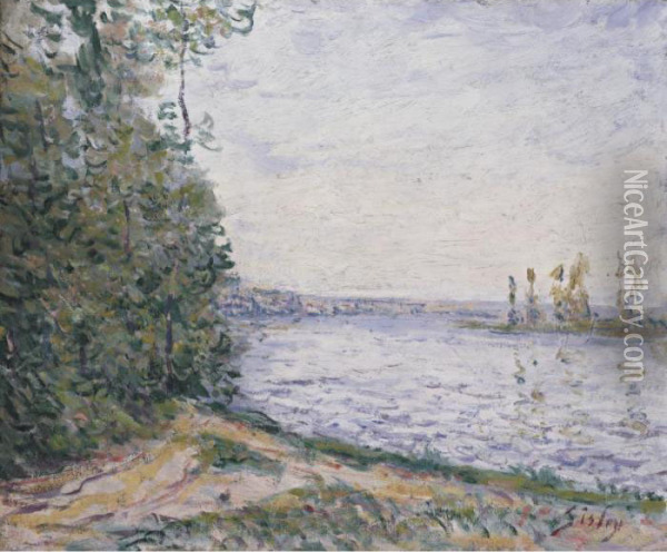 La Seine Pres De By Oil Painting - Alfred Sisley