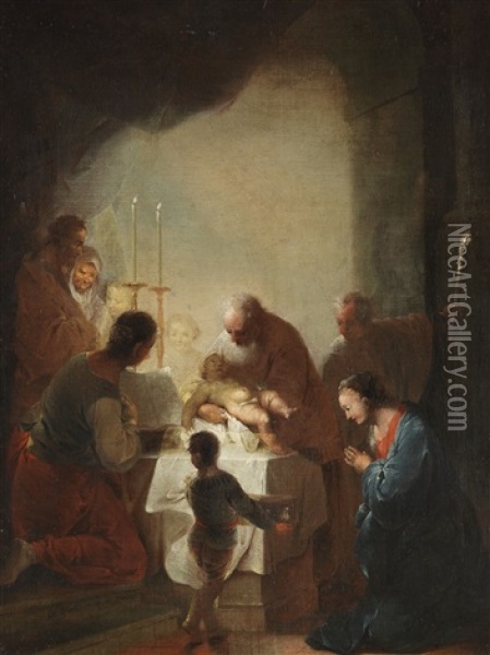 Darstellung Im Tempel Oil Painting - Januarius Johann Rasso Zick