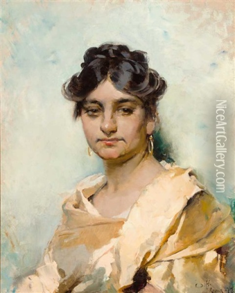 Portrait Einer Italienierin Oil Painting - Cecil van Haanen