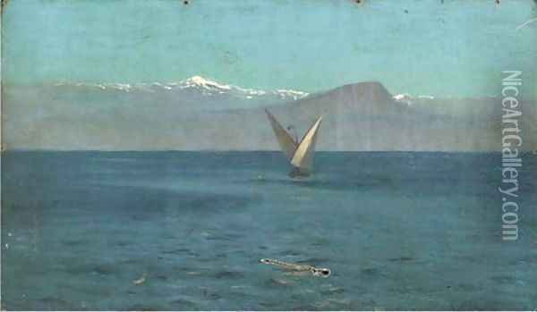 Sailing off the coast, thought to be Chile Oil Painting - Algernon Talmage