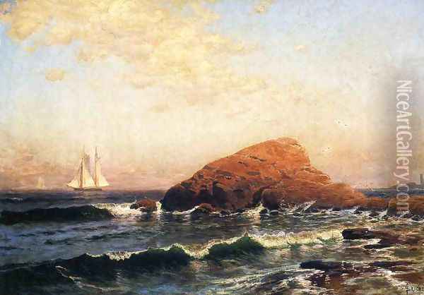 Little Bass Rock, Narragansett, RI Oil Painting - Alfred Thompson Bricher