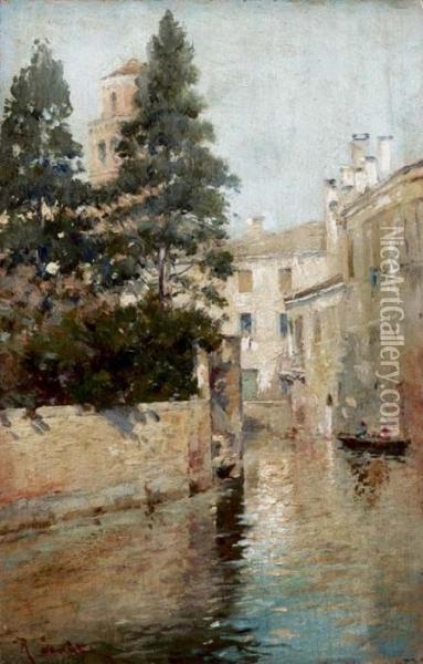 Venezia, Rio San Felice Oil Painting - Rafael Senet y Perez