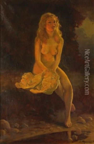 Evening Glow Oil Painting - Dmitrii Moiseevich Gavril'tsev