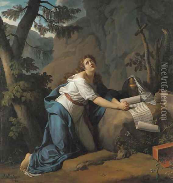 Saint Mary Magdalene in the Desert Oil Painting - Jean Joseph Taillasson