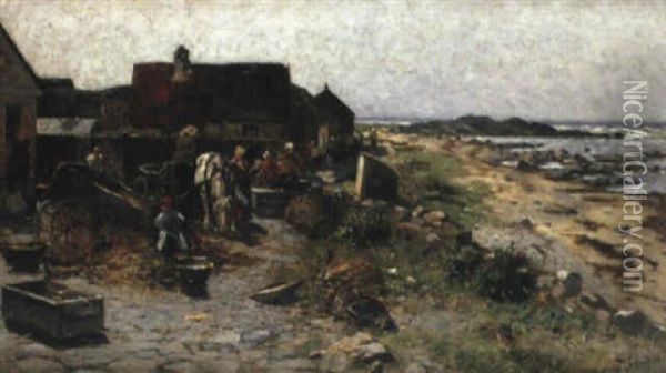Fiskeby, Bretagne Oil Painting - Wilhelm von Gegerfelt