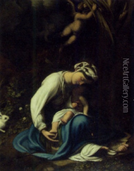 The Repose Oil Painting -  Girolamo da Carpi