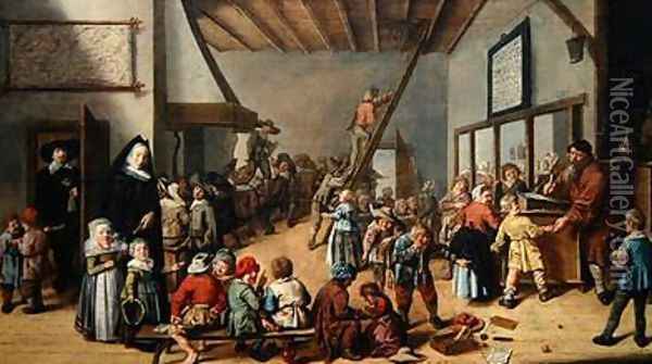The School Room 1634 Oil Painting - Jan Miense Molenaer
