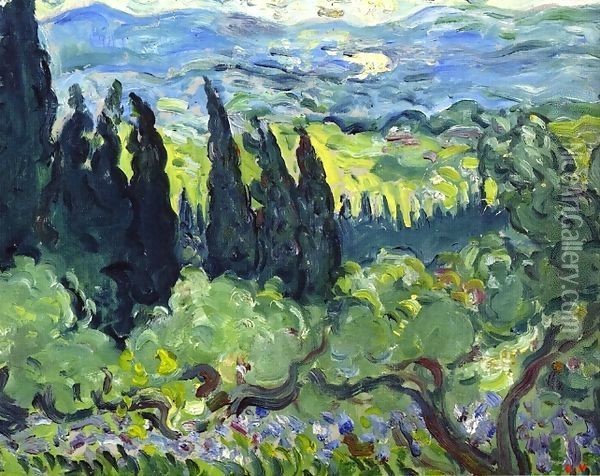 Italian Landscape Cypresses 1902 Oil Painting - Leon De Smet