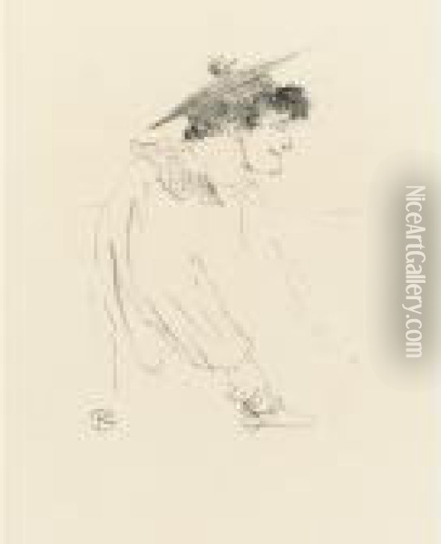 Petit Fille Anglaise, Miss Dolly, Au Star (d. 274; A. 367; W. 324; Adr. 351) Oil Painting - Henri De Toulouse-Lautrec