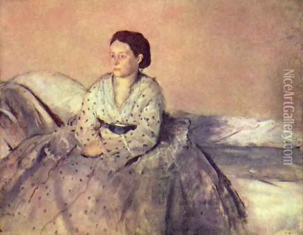 Portrait of Estelle Musson, Madame Rene de Gas Oil Painting - Edgar Degas