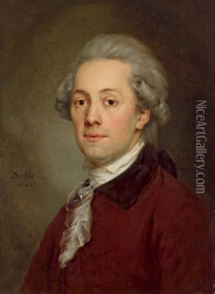 Portrait Eines Russischen Aristokraten Oil Painting - Joseph Friedrich August Darbes