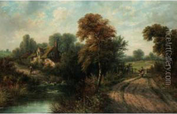 Landscape With Figures Oil Painting - John Henry Boel