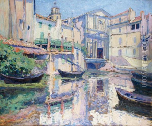 L'eglise Et Le Petit Port Des Martigues Oil Painting - Paul Madeline