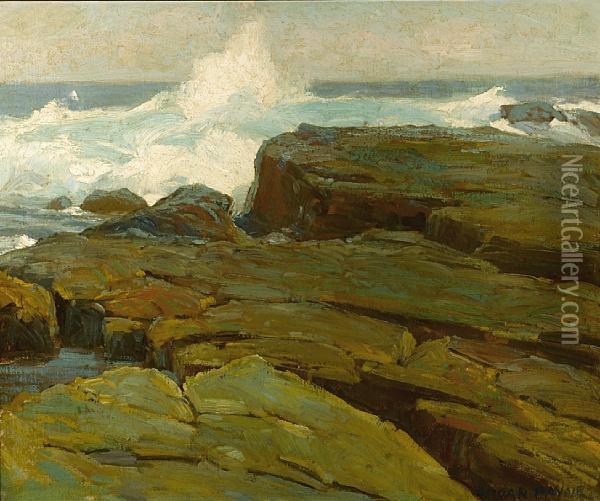 Rocks And Sea Oil Painting - Edgar Alwin Payne