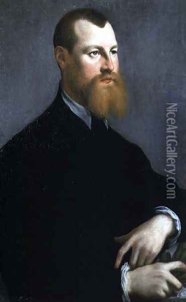 Portrait of a man with a ginger beard Oil Painting - Jan Steven van Calcar