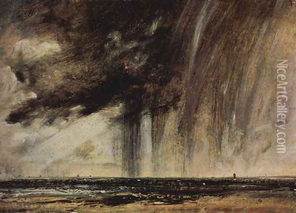Seascape Study with Rain Cloud Oil Painting - John Constable