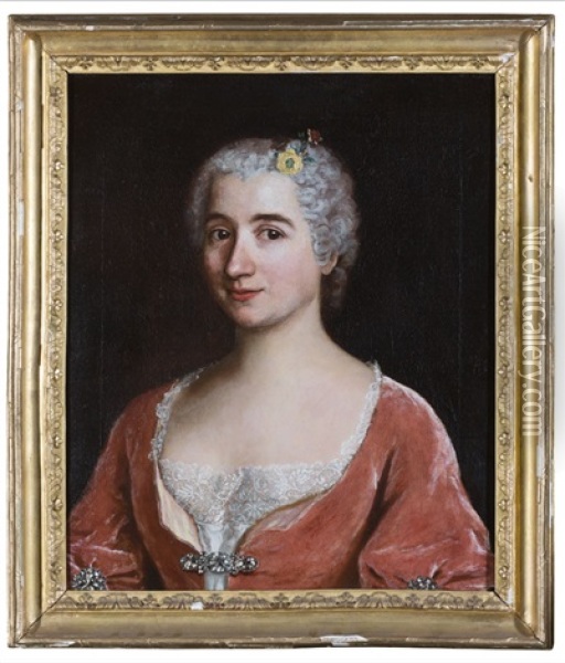Portrait De Pierre-philippe Cannac D'hauteville (1705-1785) Et Portrait D'anne-adrienne Huber (1704-1777) (pair) Oil Painting - Jean Etienne Liotard