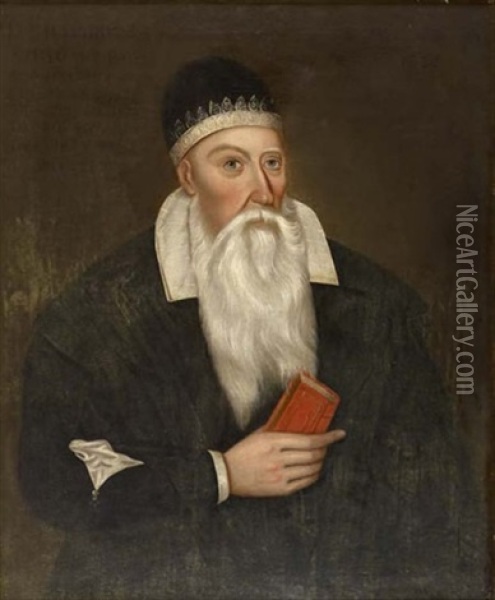 Portrait Of Richard Wright, Minister And Preceptor To Prince Henry Oil Painting - William Mosman