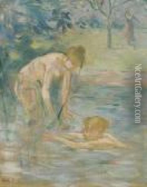 Baigneuses Oil Painting - Berthe Morisot