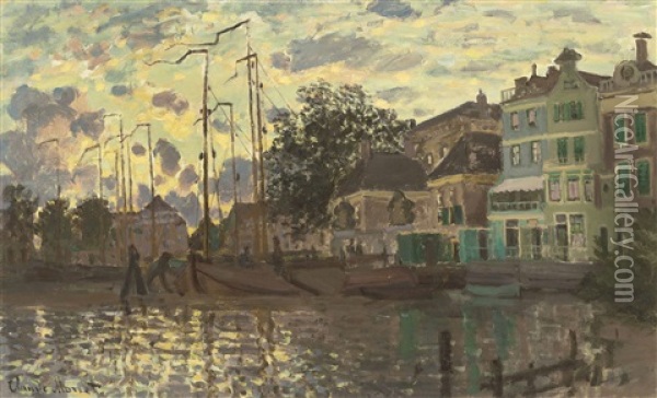 Le Dam A Zaandam, Le Soir Oil Painting - Claude Monet