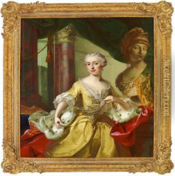 Portrait Of Princess Maria Felice Colonna Oil Painting - Alexander Roslin