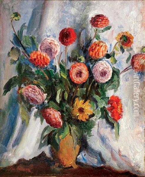 Kwiaty W Wazonie Oil Painting - Feliks Frydman