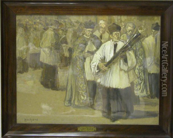 Procession Religieuse Oil Painting - Gaston Hochard