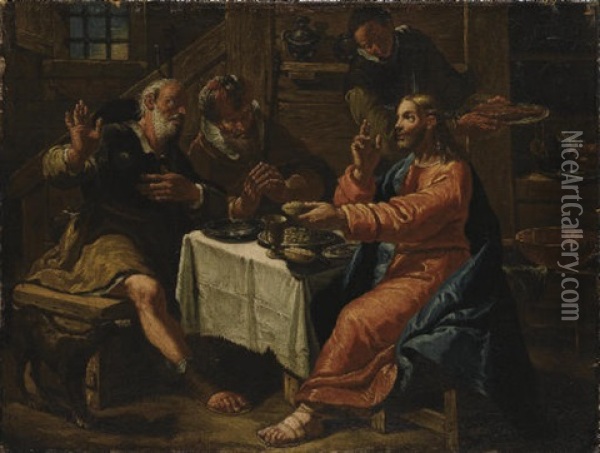 Cena In Emmaus Oil Painting - Francesco Salvator Fontebasso