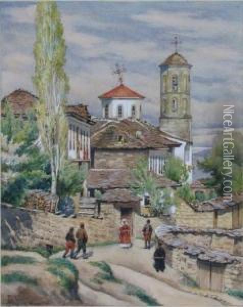 Krusevo In Makedonien Oil Painting - Fritz Lach