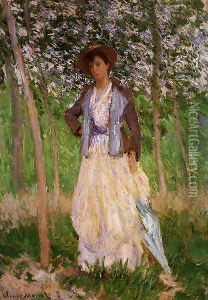 The Stroller (Suzanne Hischede) Aka Taking A Walk Oil Painting - Claude Oscar Monet