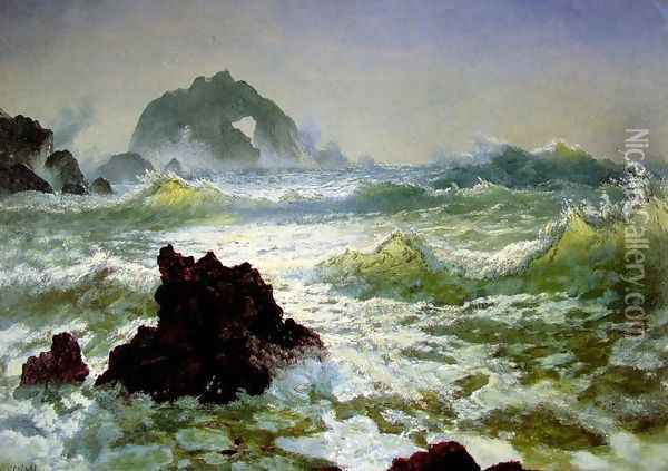 Seal Rock, California Oil Painting - Albert Bierstadt