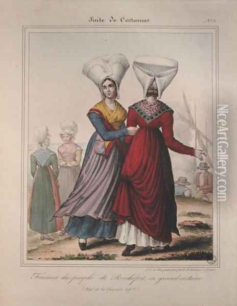 Grand costume for women in the Rochefort area, Charente Oil Painting - Charpentier