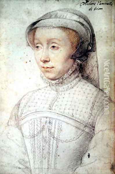 Francoise de Longwy (c.1510-c.65), wife of Philippe Chabot, amiral, sire de Brion, c.1558 Oil Painting - (studio of) Clouet