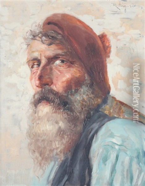 Pescatore Oil Painting - Raffaele Frigerio