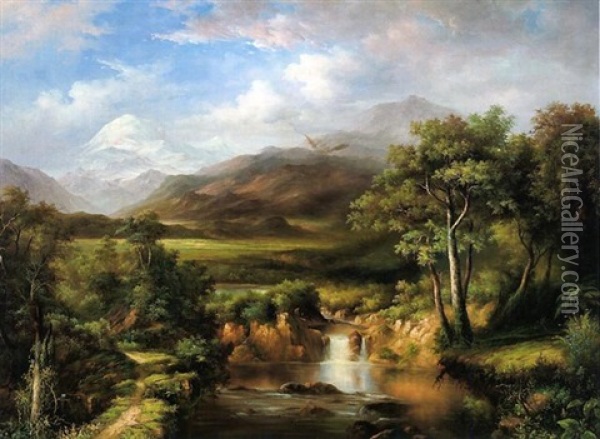 Extensive Gebirgslandschaft Oil Painting - Frederic Edwin Church