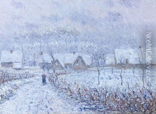 Apres La Rafale De Neige Du 24 Mars 1899, Saint-Cyr-Du-Vaudreuil Oil Painting - Gustave Loiseau