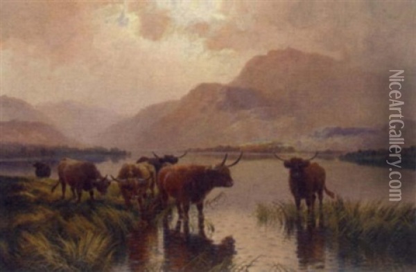 The Banks Of Loch Lomond Oil Painting - Harald R. Hall