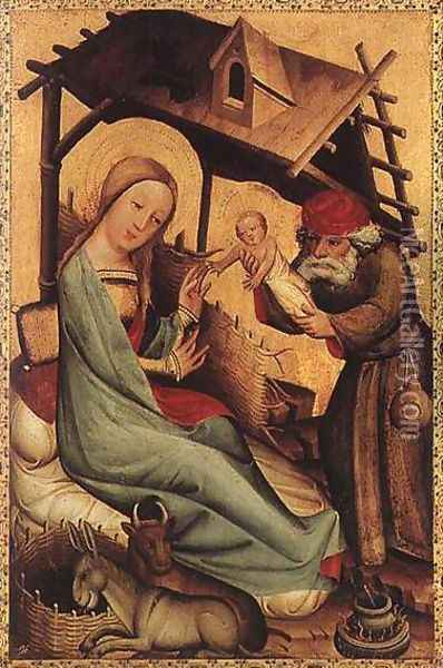Nativity, panel from Grabow Altarpiece 1383 Oil Painting - (Master of Minden) Bertram