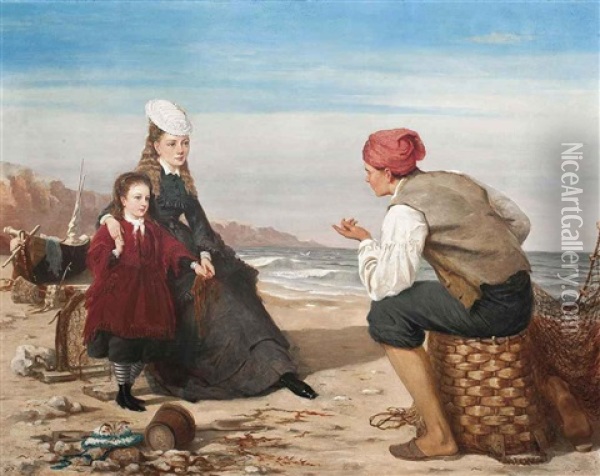 The Fisherman's Tale Oil Painting - John Everett Millais