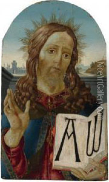Christ The Redeemer Blessing Oil Painting - Sandro Botticelli