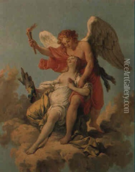 Allegorie De La Fidelite Oil Painting - Louis Jean Francois Lagrenee