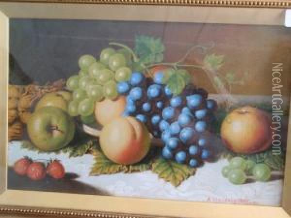 Still Life Of Fruit Oil Painting - Alexander Stanesby