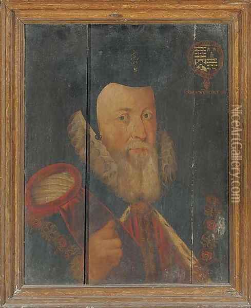 Portrait of William Cecil (1520-1598), 1st Baron Burghley Oil Painting - Marcus The Younger Gheeraerts
