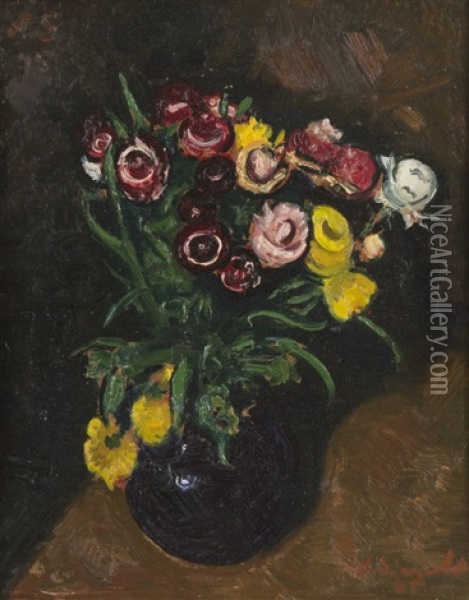 A Bouquet Of Buttercups Oil Painting - Nicolas Sinezouboff